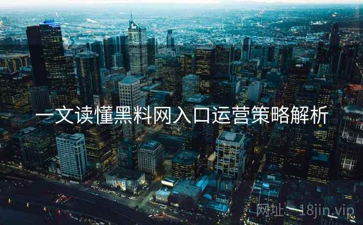 一文读懂黑料网入口运营策略解析
