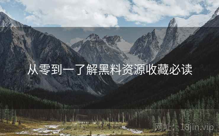 从零到一了解黑料资源收藏必读