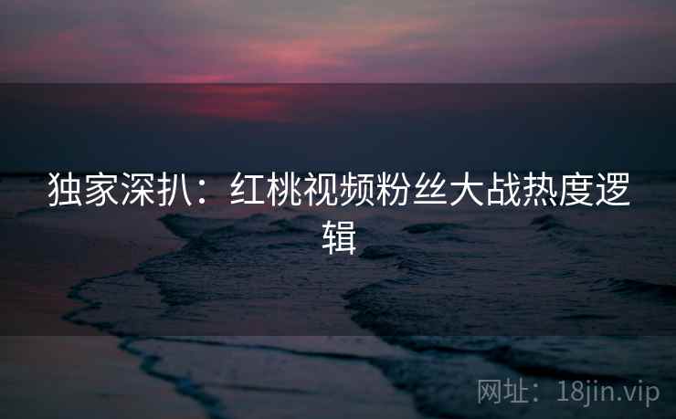 独家深扒：红桃视频粉丝大战热度逻辑